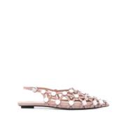 Lys Rosa Elastisk Slingback Sko