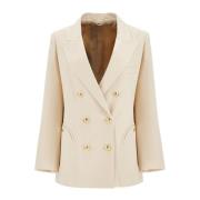 Ivory Dobbeltspent Viskose Blazer