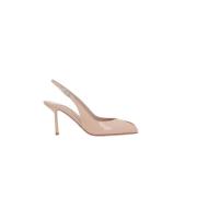 Nude Patent Slingback Stiletto Hæler