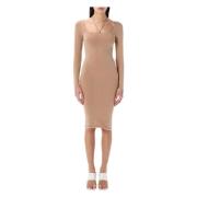 Elegant Jersey Midi Kjole Nude