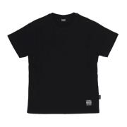 Svart Bicolor Tee med Logo Print