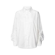 Oversized Hvit Poplin Skjorte