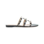 Sorte Skinnstudded Sandaler