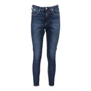 Blå Denim Super Skinny Ankellange Jeans