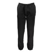 Sporty Svart Dame Sweatpants med Broderi