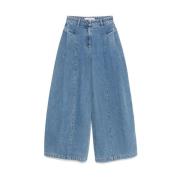 Blå Denim Wide Leg Bukser