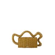 Raffia Håndholdt Clutch med Magnetisk Lukking