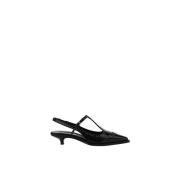 Patentlær Kitten Heel Slingback Pumps