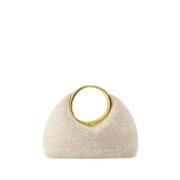 Beige Skinn Clutch - Quiltet Lam