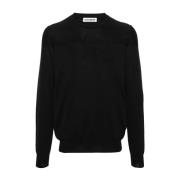 Sort Bomull Crewneck Genser