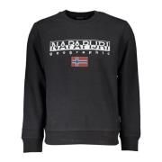 Svart Sweatshirt med Trykk og Lange Ermer