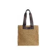 Beige Manzini Montecristo Large Straw Bag Vesker