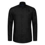 Sort Eton Black Linen Shirt