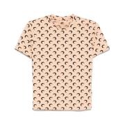 Beige Crew Neck Short Sleeves T-shirt