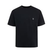 Svart Bomull Jersey Crew Neck T-skjorte