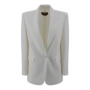 Moderne Hvit Cady Blazer Jakke