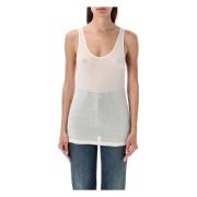 Rillet Dyp V-hals Tank Top