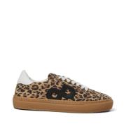 Leopard Semsket Sneakers med Høy Såle