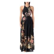 Elegant Blomster Halter Maxi Kjole