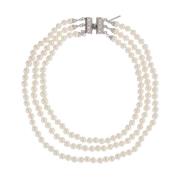 Perle Rhinestone Halskjede Elegant Stil