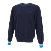 Herre Navy Blue Sweater med Piping