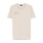 Mandel Beige Crew Neck T-skjorte