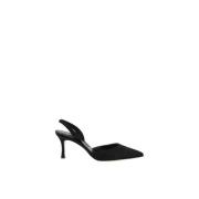 Elegant Silke Slingback Pumps Plissert Frontbånd