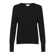 Svart Strikket Pullover Sweat