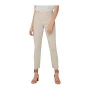 Beige Elastiske Mom Jeans Kolleksjon