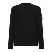 Sort Bomull Crewneck Genser