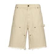 Stud Denim Beige Shorts