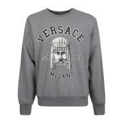 Grafisk Print Crewneck Sweatshirt