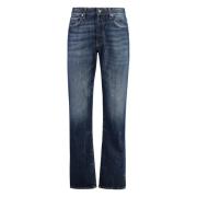 Straight-Leg Jeans med Metall Detaljer