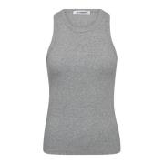 Brodert Tank Top Lys Grå