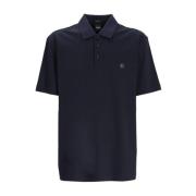 Mercerisert Poloskjorte Navy Dobbelt Monogram