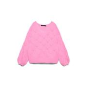 Chunky V-Hals Strikket Pullover Genser