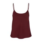 Bordeaux Satin Spaghetti Strap Top