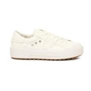 Beige Lave Sneakers med Gull Detaljer