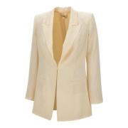 Hvit Jacquard Lozenge Blazer