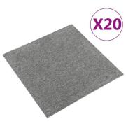 vidaXL Teppefliser gulv 20 stk 5 m² 50x50 cm grå