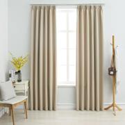 vidaXL Lystette gardiner med kroker 2 stk beige 140x245 cm