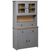 vidaXL Highboard grå 93x40,5x180 cm heltre furu Panama Range