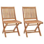 vidaXL Klappstoler 2 stk heltre teak