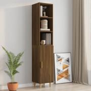 vidaXL Highboard brun eik 34,5x34x180 cm konstruert tre