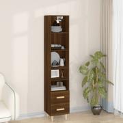 vidaXL Highboard brun eik 34,5x34x180 cm konstruert tre