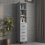 vidaXL Highboard grå sonoma 34,5x34x180 cm konstruert tre