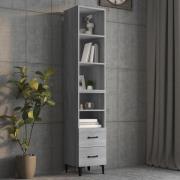 vidaXL Highboard grå sonoma 34,5x34x180 cm konstruert tre