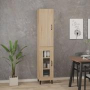 vidaXL Highboard sonoma eik 34,5x34x180 cm konstruert tre