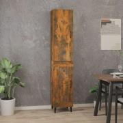 vidaXL Highboard røkt eik 34,5x34x180 cm konstruert tre