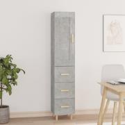 vidaXL Highboard betonggrå 35x34x180 cm konstruert tre